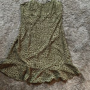 Leopard print cross cross strap dress